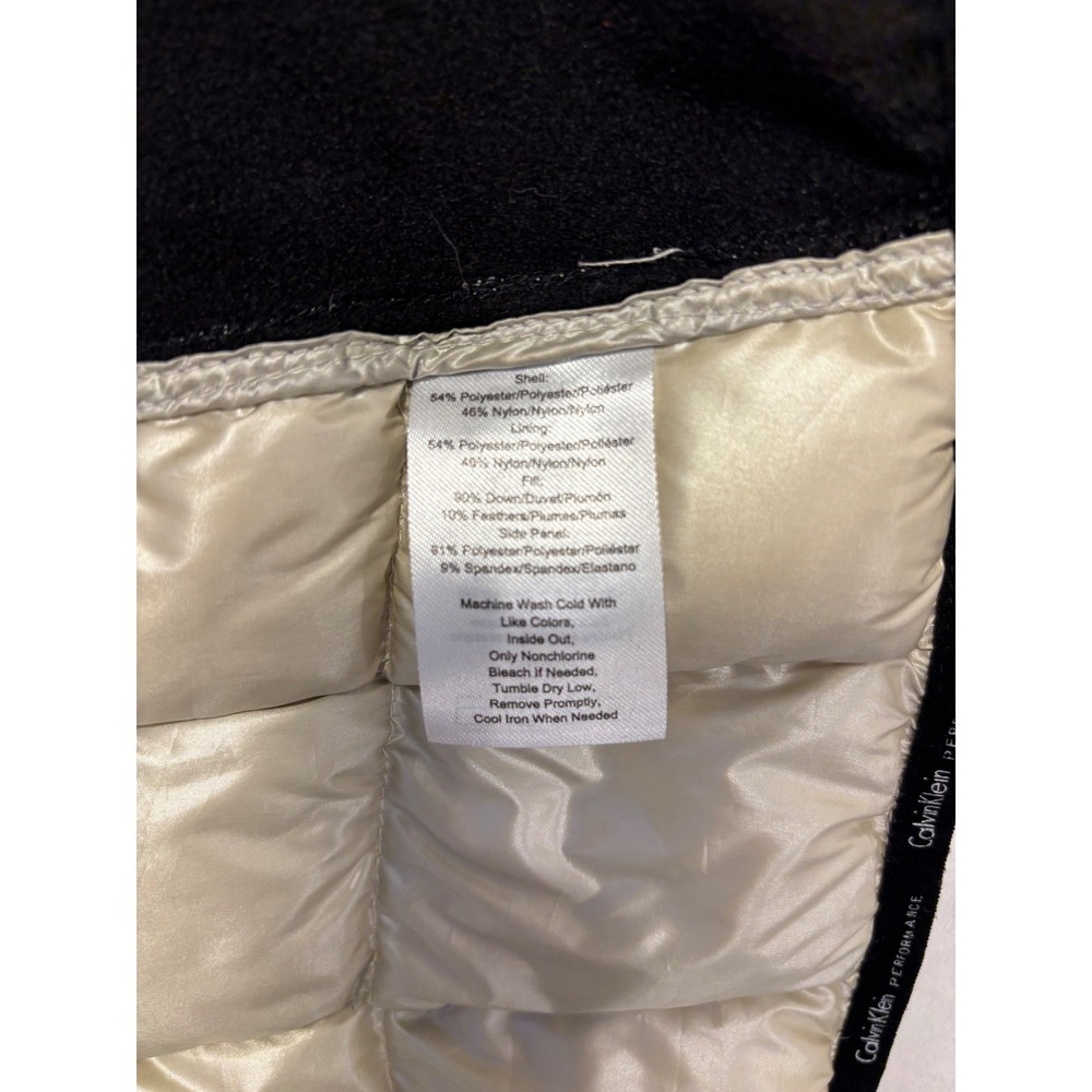 Calvin Klein Performance Metallic Gold Puffer Vest Black Side Panels Medium - Picture 7 of 7